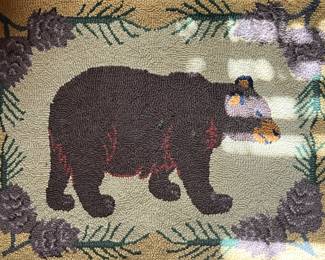 Bear hooked rug
