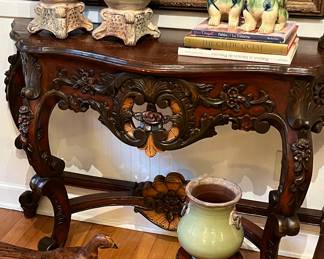 Carved console entry or accent table…ITALIAN 