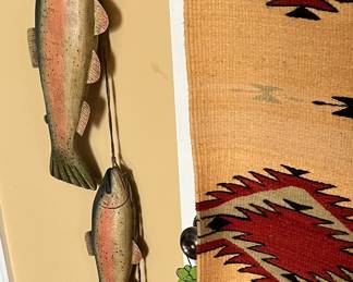 Hand painted wooden fish line