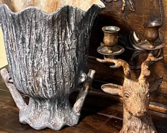 Pair of stag candelabras