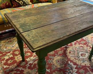 Antique late1700s to early 1800s French painted pine table.