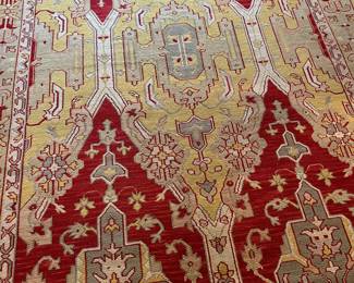 Large 8.5 x 10.2 vintage Oushak carpet 