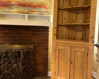 Early 1800s built in pine corner cabinet that was removed from the main home 