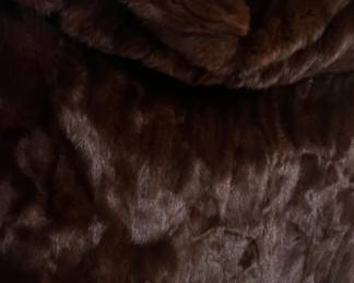 Dark mahogany BLACKGAMMA female each mink SWING coat…full 360 degree look swing with a scalloped bottom SIZE XL