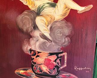 Large artist repaint on burlap…very nice!