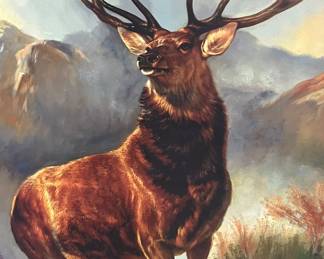 Large acrylic on canvas of elk