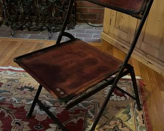 English leather saddle chair!!! Iron and old leather 