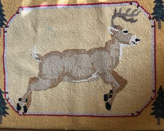 Deer hooked rug 