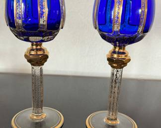 Moser cobalt wine glasses