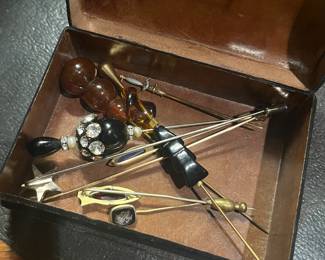 Gold, gold filled and silver hat pin collection.