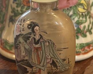 SUPERB!!! Interior painted snuff bottle. China. Early 19th century. Smoky rock crystal.