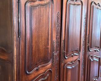 Three part petite storage armoire circa 1790 Louis Philippe appraisal is $5800 with custom storage insert 