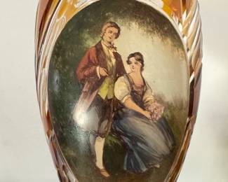 MOSER amber picturesque vase