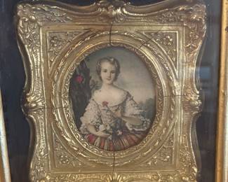 Antique Mezzotint Engraving Portrait Of a Young Josephine by the Engraver Samuel Arlene Edwards (1862 - 1938) $450