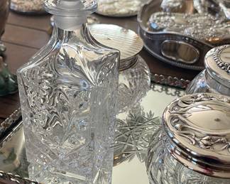 Antique perfume and bath oil bottles