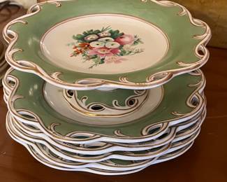 Double set of dessert plates and server