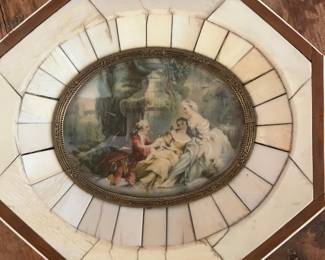 Portrait miniature carved frame French 1800s… $450