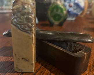 Agate seal in original fitted case!