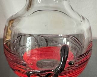 Red and clear Jiri MOSER vase