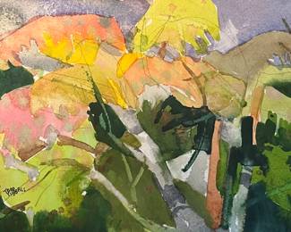 Small 1980s watercolor by TODD TIBBALS