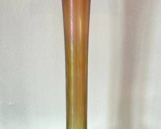 Rindskopf Iridescent Crackle Tall Art Glass Vase ca. 1900