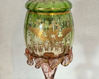 Antique Moser pokal Rubina verde … Belonged to Gary Baldwin and listed in his book.