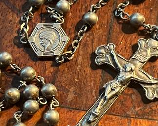 Large sterling silver rosary circa mid 1800s. France 