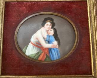 Antique French Portrait Miniature Painting, circa 1860 $800