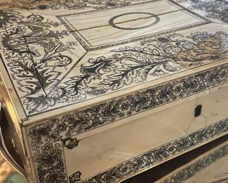  ANGLO-INDIAN SCRIMSHAW AND SANDALWOOD BOX
VIZAGAPATAM, EARLY 19TH CENTURY BOX circa 1820-30…in as found condition but truly amazing!