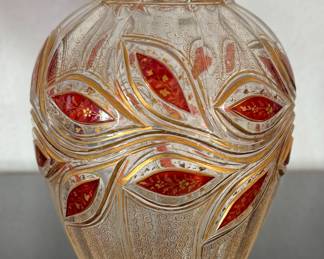 Antique MOSER pokal Rubina Verde vase belonged to Gary Baldwin