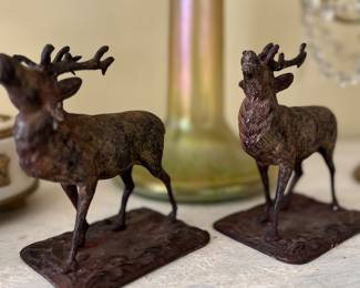 Pair of late 1800s Stag Bronzes…France 