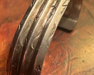 Antique Navajo knife edge bracelet in sterling 