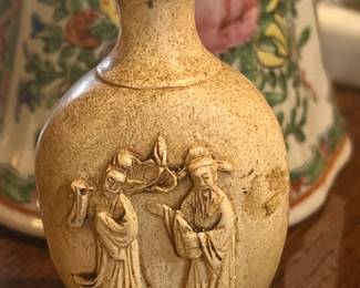 BONE and emerald cabochon