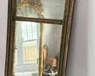 Antique gilt wood Empire mirror