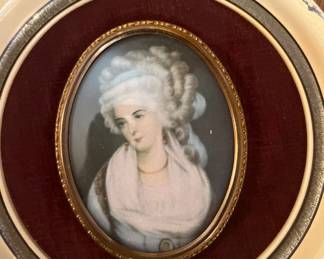 Pair of miniature portraits frame in frame France circa 1780s pair is $300
