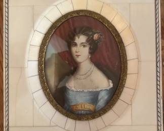 Miniature portrait carved frame…$400