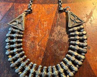 Antique for sure!  Rajasthan Indian Sterling Silver Vintage Heavy Bib Choker… valued at $500!