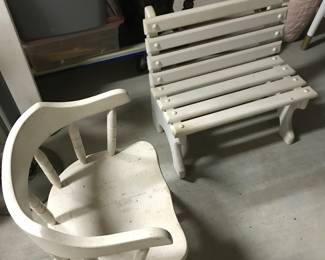 Children’s furniture, benches 40.00, chairs 20.00