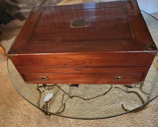 Large wooden chest for silverwear