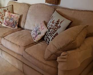 Very comfortable neutral tone Drexel sofa.