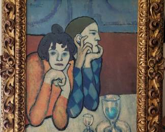 Picasso "Artagraph" ....large Picasso glicee type canvas in custom 22kt frame!