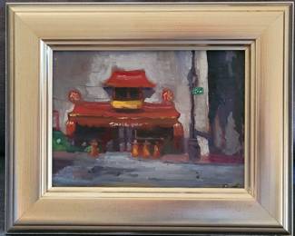 Daniel Chiu-"Chinatown" original oil painting