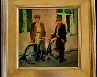 T. Balderas-" Irish Figures" original oil painting