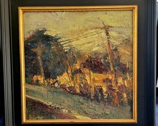 Greg Carter-"Telephone Poles" original oil painting