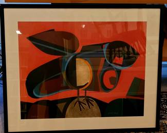 Jose Marie Garcia Llort-" Bird Abstract" lithograph
