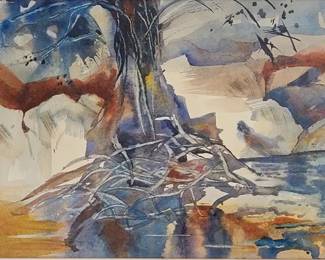 Shirley Flynn. "Rocky Road, Eaton Canyon" original watercolor painting