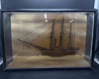 Vintage Glass box ship