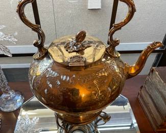 Antique 19th Century English teapot on stand.