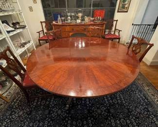 "Antique Samuel Hart mahogany table, professionally restored  by Smithsonian conservator/ restorer."
