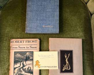 Robert Frost books, signed and dated by author.